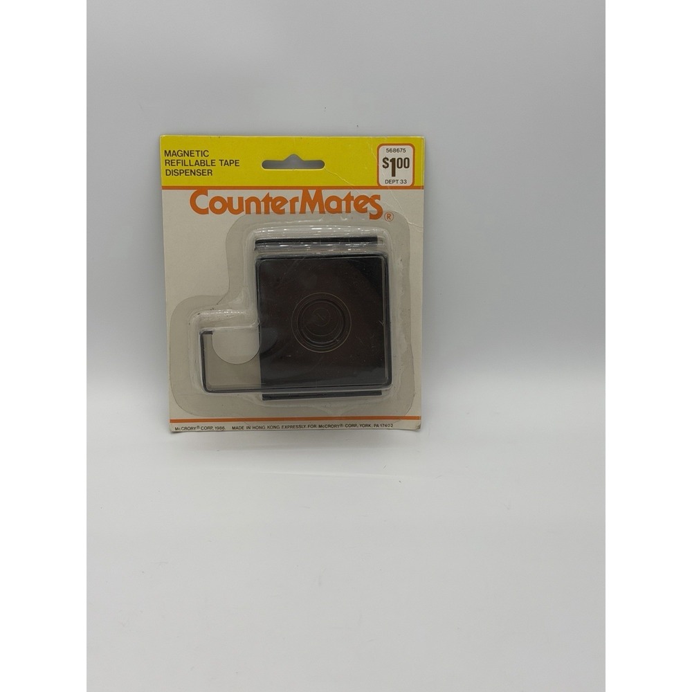 Vintage CounterMates Magnetic Tape Dispenser Refillable McCrory 1986 Hong Kong
